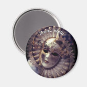 Venetië, Italië (IT) - Mysterieus carnaval masker Magneet (Voorkant / Achterkant)