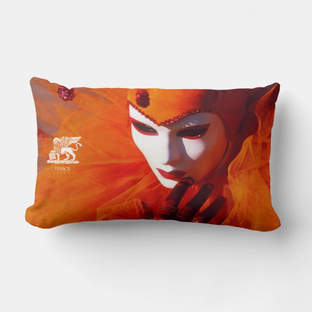 Venetië, Italië (IT) - Oranje carnavalskostuum Kussen (Voorkant)