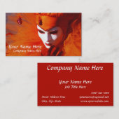 Venetië, Italië (IT) - Oranje carnavalskostuum Visitekaartje (Voorkant / Achterkant)