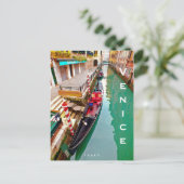 Venetië, Italië (IT) - Station Colorful Gondola Briefkaart (Staand voorkant)