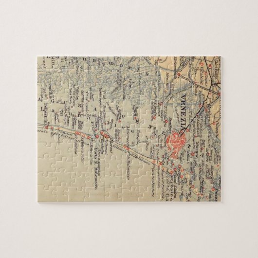  Venetië Italië Kaart Puzzel Legpuzzel (Horizontaal)