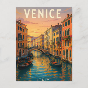 Venetië Italië Kanaal Bruggen Italiaanse Waterfron Briefkaart