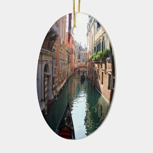 Venetië, Italië kerstversiering. Venetiaanse kanal Keramisch Ornament (Links)