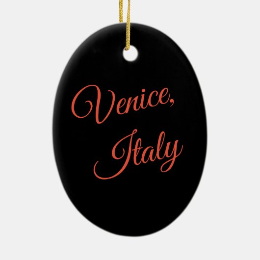 Venetië, Italië kerstversiering. Venetiaanse kanal Keramisch Ornament (Achterkant)