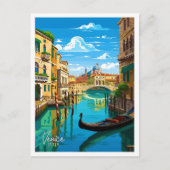 Venetië Italië Kunst vintage reisillustratie Briefkaart (Voorkant)
