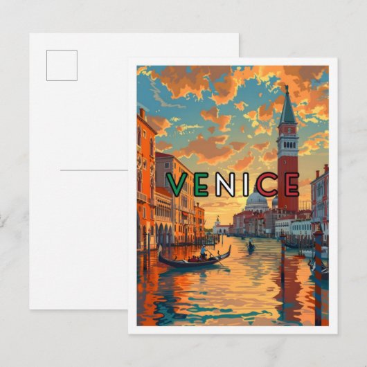 Venetië Italië Kunst Vintage Reizen Briefkaart (Voorkant / Achterkant)