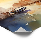 Venetië Italië Landschapskunst Print Poster (Hoek)