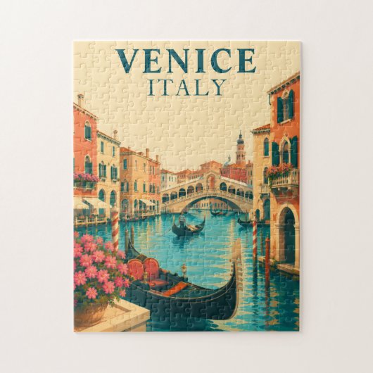 Venetië Italië Legpuzzel Rialto Brug Gondel (Verticaal)