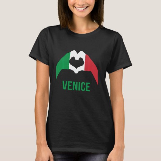 Venetië Italië Liefde Hart Trots Italiaanse Vakant T-shirt (Voorkant)