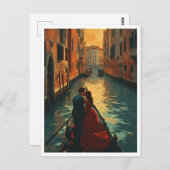 Venetië Italië Liefhebbers Gondel Kanaal Romantisc Briefkaart (Voorkant / Achterkant)