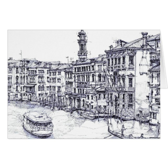 Venetië, Italië, met inkt (Voorkant Horizontaal)