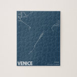 Venetië Italië Minimalistische Stadsplattegrond Li Legpuzzel<br><div class="desc">Venetië Italië Minimalistische Stadsplattegrond Lijn Kunst in Blauwe Puzzel</div>