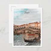 Venetië Italië Mooie kleur schets landschap Briefkaart (Voorkant / Achterkant)