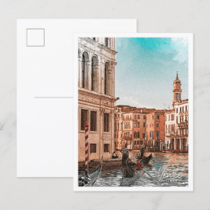 Venetië Italië Mooie kleur schets stad Briefkaart