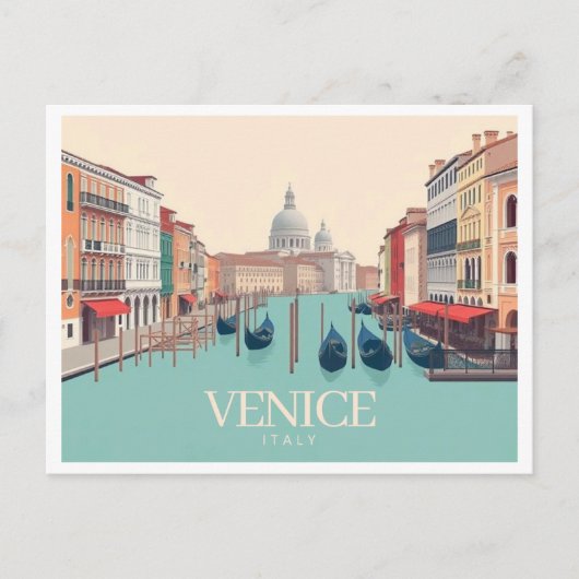 Venetië Italië Pastel Travel Design Briefkaart (Voorkant)