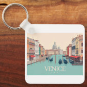 Venetië Italië Pastel Travel Design Sleutelhanger (Voorkant)