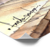 Venetië Italië Pen en Was Waterverf Poster (Hoek)