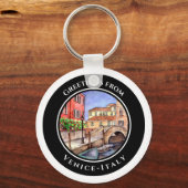 Venetië Italië Pen en was Waterverf Schilderen Sleutelhanger (Voorkant)