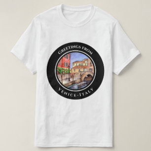 Venetië Italië Pen en was Waterverf Schilderen T-shirt