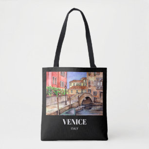 Venetië Italië Pen en Was Waterverf Tote Bag