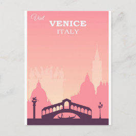 Venetië Italië Poster voor roze reizen Briefkaart