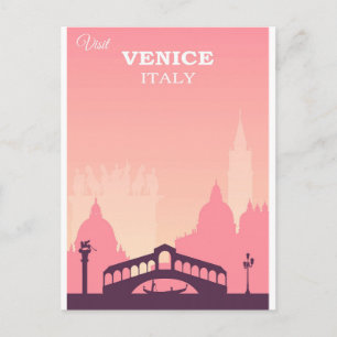 Venetië Italië Poster voor roze reizen Briefkaart