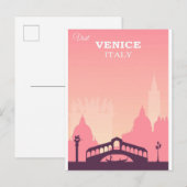 Venetië Italië Poster voor roze reizen Briefkaart (Voorkant / Achterkant)
