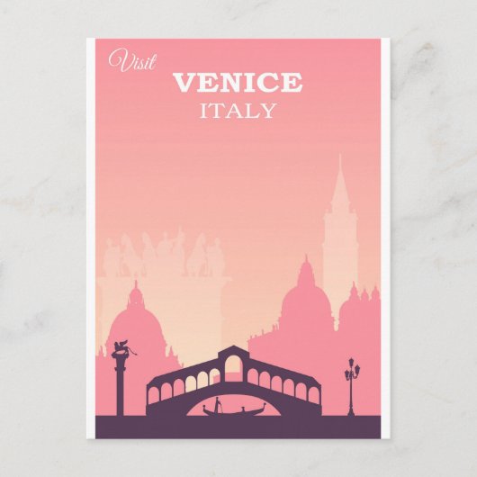 Venetië Italië Poster voor roze reizen Briefkaart (Voorkant)