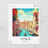 Venetië Italië Reis Briefkaart (Voorkant / Achterkant)