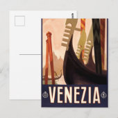  Venetië, Italië Reis Briefkaart (Voorkant / Achterkant)