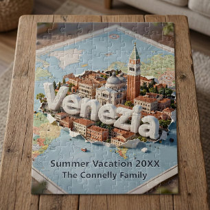 Venetië Italië Reis Kaart Venezia Gezinsvakantie Legpuzzel
