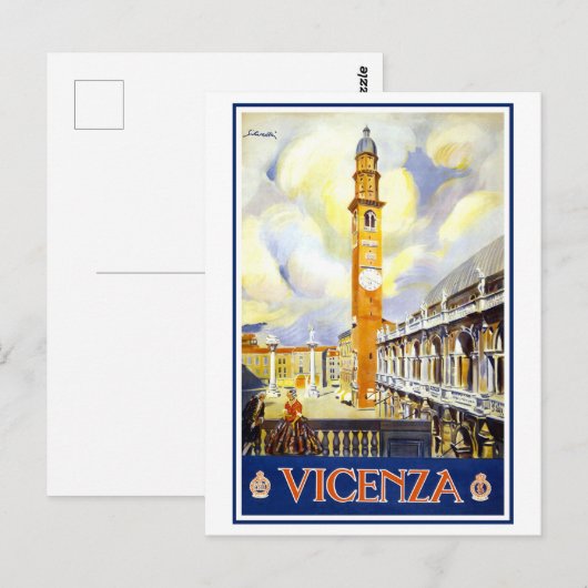  Venetië, Italië, Reisposter Briefkaart (Voorkant / Achterkant)