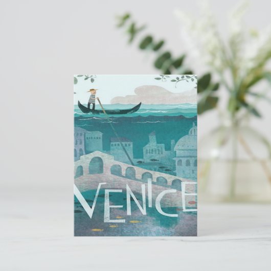 Venetië Italië Reisvacature Gondola Briefkaart (Staand voorkant)