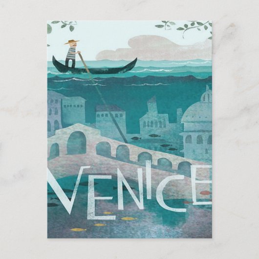 Venetië Italië Reisvacature Gondola Briefkaart (Voorkant)