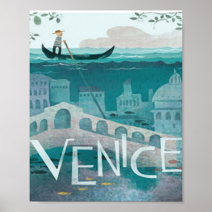 Venetië Italië Reisvacature Gondola Poster