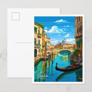 Venetië Italië Reizen  Illustratie Briefkaart