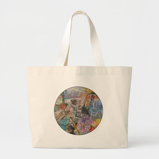 Venetië Italië Reizen Oud Kleurrijk Kunst Grote Tote Bag (Voorkant)