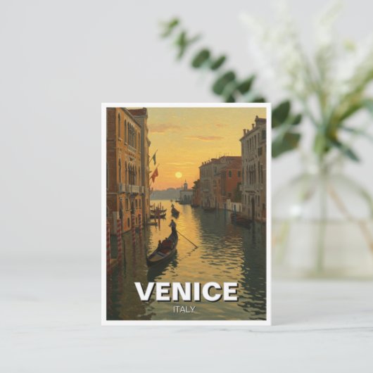 Venetië Italië Reizen Souvenir Schilderij Briefkaart (Staand voorkant)