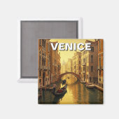 Venetië Italië Reizen Souvenir Schilderij Magneet (Voorkant / Achterkant)