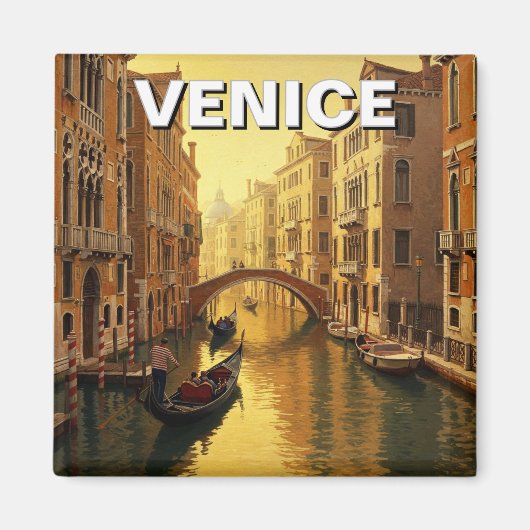 Venetië Italië Reizen Souvenir Schilderij Magneet (Voorkant)