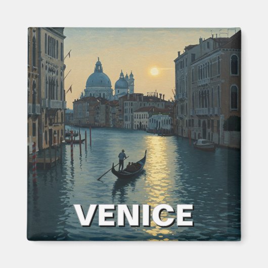 Venetië Italië Reizen Souvenir Schilderij Magneet (Voorkant)