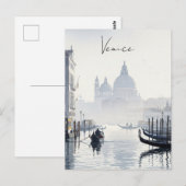 Venetië Italië Reizen Souvenir Waterverf Briefkaart (Voorkant / Achterkant)