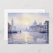 Venetië Italië Reizen Souvenir Waterverf Briefkaart (Voorkant / Achterkant)