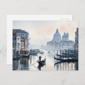 Venetië Italië Reizen Souvenir Waterverf Briefkaart (Voorkant / Achterkant)