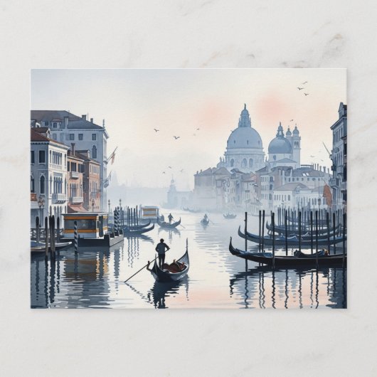 Venetië Italië Reizen Souvenir Waterverf Briefkaart (Voorkant)