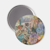 Venetië Italië Reizen Vintage  Kleurrijke Kunst Magneet (Voorkant / Achterkant)