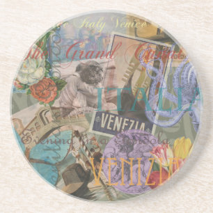 Venetië Italië Reizen Vintage  Kleurrijke Kunst Zandsteen Onderzetter