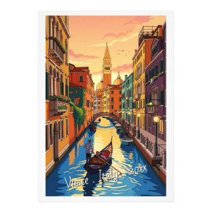 Venetië Italië Retro Reizen Foto Afdruk