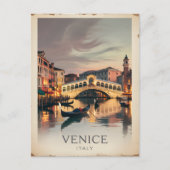 Venetië Italië Rialtobrug schemering Rustiek Briefkaart (Voorkant)