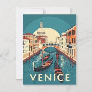 Venetië Italië Rialtobrug Vintage Briefkaart